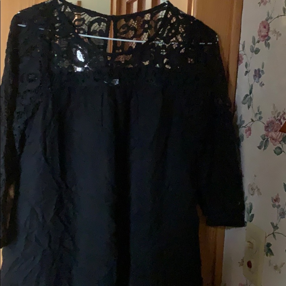 Black lace top dress